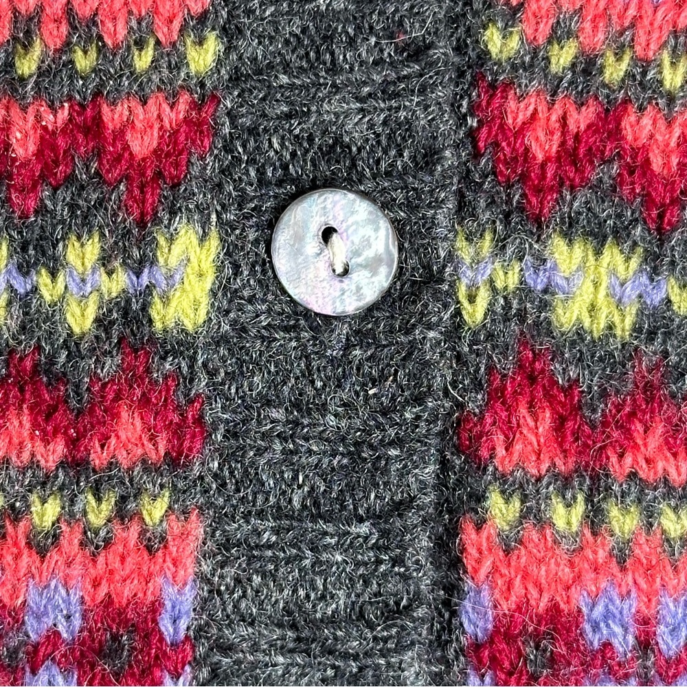 Brooks brothers Vintage Cardigan 100% wool Pink Red Gray Size Medium - Picture 5 of 10